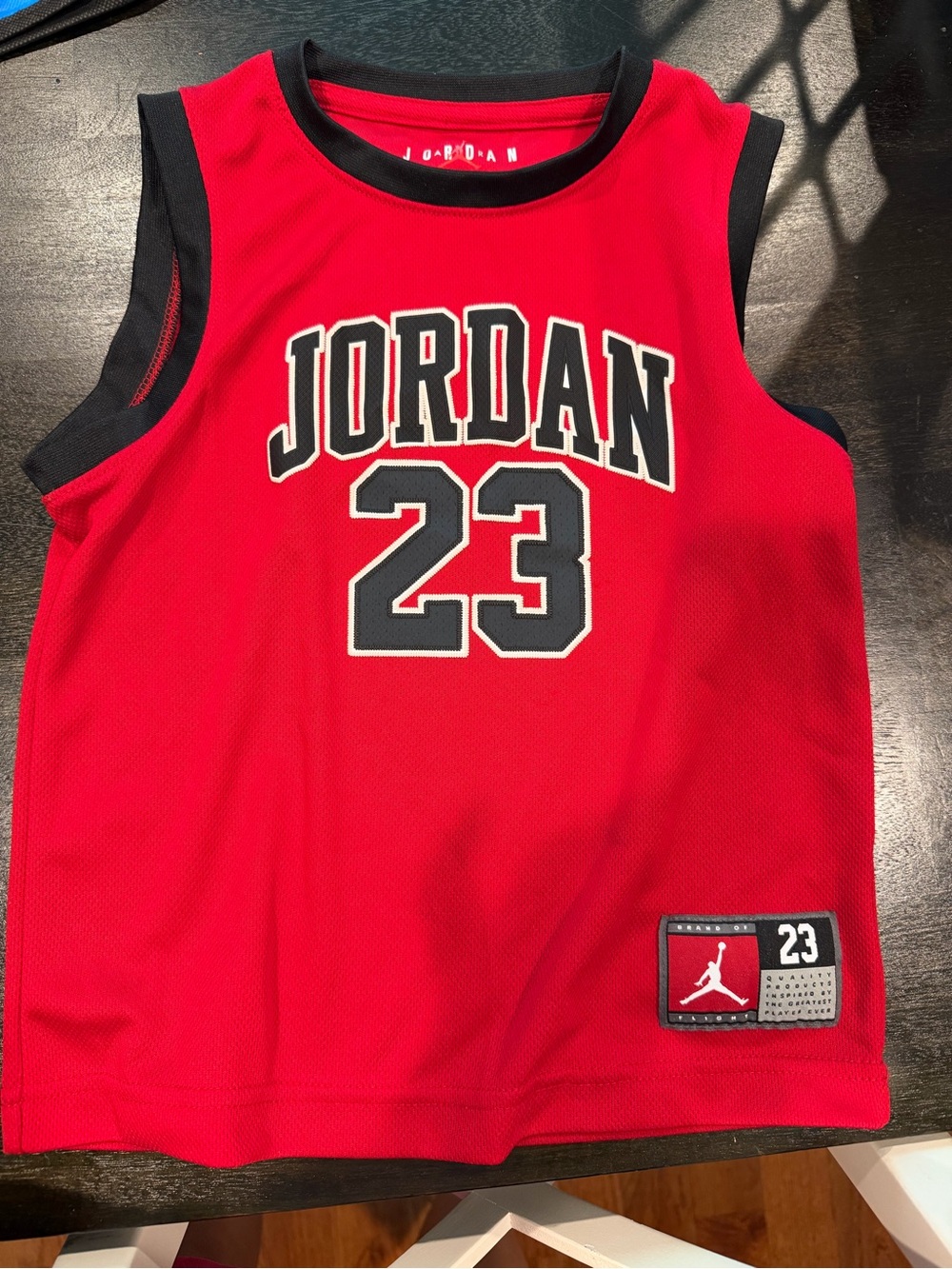 Jordan Red and Black Kids' Basketball Jersey with 23 Graphic